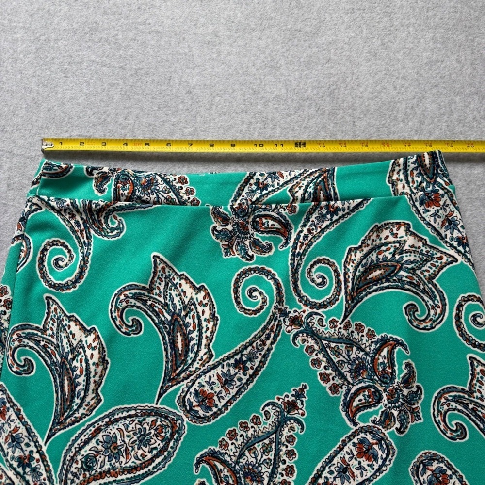 Sami & Jo Womens XL Teal Green Paisley Print Pencil Skirt Stretch Knee Length - Picture 8 of 10